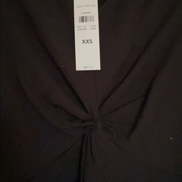 Ann Taylor Twist Elbow Top Black - Picture 3 of 4